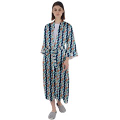 Geometry Colors Maxi Satin Kimono by Sparkle