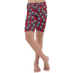 Zombie Virus Kids  Lightweight Velour Cropped Yoga Leggings by helendesigns