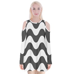 Copacabana  Velvet Long Sleeve Shoulder Cutout Dress by Sobalvarro