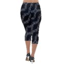Black And White Geo Print Lightweight Velour Capri Leggings  View2