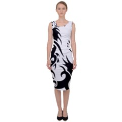 Black Dragon Animal Sleeveless Pencil Dress by HermanTelo