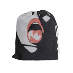 Wide Open And Ready - Kinky Girl Face In The Dark Drawstring Pouch (xl) by Casemiro