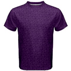 Simple Purple And White Pattern Abstract Geometric Men s Cotton Tee by Graphika