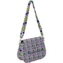 Blue Haired Girl Pattern Blue Saddle Handbag View1
