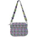 Blue Haired Girl Pattern Blue Saddle Handbag View3