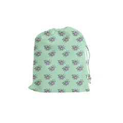 Zodiac Bat Pink Mint Drawstring Pouch (medium) by snowwhitegirl