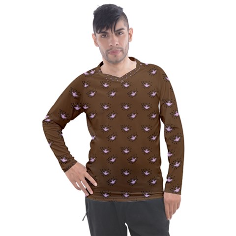 Zodiac Bat Pink Brown Men s Pique Long Sleeve Tee by snowwhitegirl