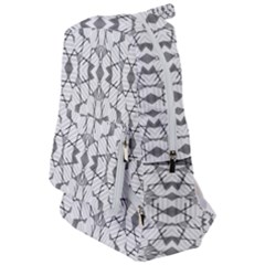 Grey And White Abstract Geometric Print Travelers  Backpack by dflcprintsclothing
