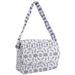 Grey And White Abstract Geometric Print Courier Bag by dflcprintsclothing