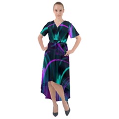 Drunk Vision Front Wrap High Low Dress by MRNStudios