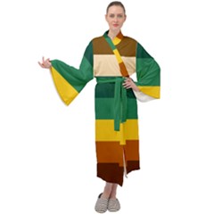 Retro 80s Maxi Velour Kimono by tmsartbazaar