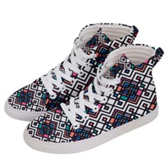 Boho Geometric Men s Hi-top Skate Sneakers by tmsartbazaar