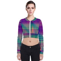 Glitch Long Sleeve Zip Up Bomber Jacket by Angelandspot
