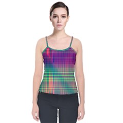 Glitch Velvet Spaghetti Strap Top by Angelandspot