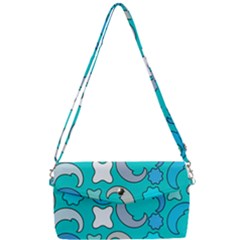Cloudy Blue Moon Removable Strap Clutch Bag by tmsartbazaar
