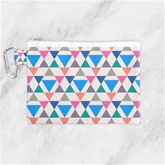 Multicolor Triangle Canvas Cosmetic Bag (medium) by tmsartbazaar