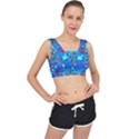 Fractal Art School Of Fishes V-Back Sports Bra View1