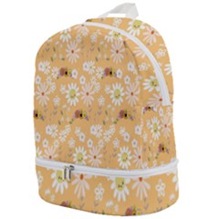 Cream Floral Zip Bottom Backpack by Sparkle