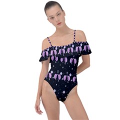 Galaxy Unicorns Frill Detail One Piece Swimsuit by Sparkle
