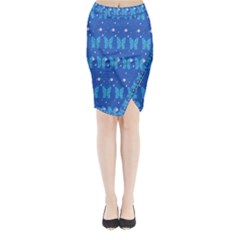Glitter Butterfly Midi Wrap Pencil Skirt by Sparkle