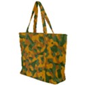 Green and Orange Camouflage Pattern Zip Up Canvas Bag View1