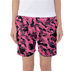 Black And Pink Camouflage Pattern Women s Basketball Shorts by SpinnyChairDesigns