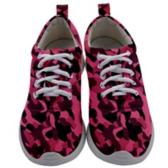 Black And Pink Camouflage Pattern Mens Athletic Shoes by SpinnyChairDesigns