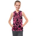 Black and Pink Camouflage Pattern Kids  Sleeveless Hoodie View1