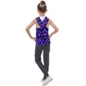 Purple Black Camouflage Pattern Kids  Sleeveless Hoodie View2
