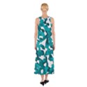 Teal and White Camouflage Pattern Sleeveless Maxi Dress View2