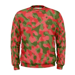 Pink And Green Camouflage Pattern Men s Sweatshirt by SpinnyChairDesigns