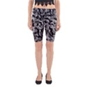 Grey and Black Camouflage Pattern Yoga Cropped Leggings View1