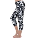 Black and White Camouflage Pattern Capri Winter Leggings  View2