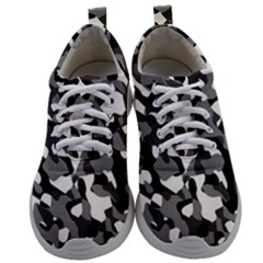 Black And White Camouflage Pattern Mens Athletic Shoes by SpinnyChairDesigns