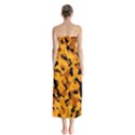 Orange and Black Camouflage Pattern Button Up Chiffon Maxi Dress View2