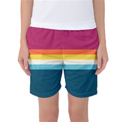 70s Vintage Stripes Women s Basketball Shorts by tmsartbazaar