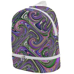 Abstract Art Purple Swirls Pattern Zip Bottom Backpack by SpinnyChairDesigns