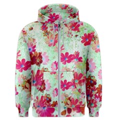  Cosmos Flowers Red Men s Zipper Hoodie by DinkovaArt