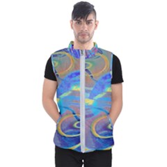 Infinity Painting Blue Men s Puffer Vest by DinkovaArt
