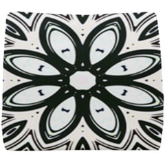 Black And White Floral Print Pattern Seat Cushion by SpinnyChairDesigns