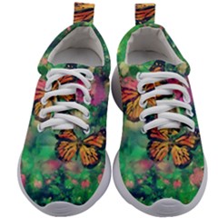 Watercolor Monarch Butterflies Kids Athletic Shoes by SpinnyChairDesigns
