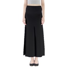 Plain Black Solid Color Full Length Maxi Skirt by FlagGallery