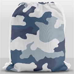 Camo Blue Drawstring Bag (large) by MooMoosMumma