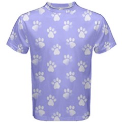 Animal Cat Dog Paw Prints Pattern Men s Cotton Tee by SpinnyChairDesigns