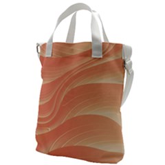 Coral Peach Swoosh Canvas Messenger Bag by SpinnyChairDesigns