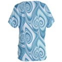 Abstract Blue White Spirals Swirls Women s Oversized Tee View2