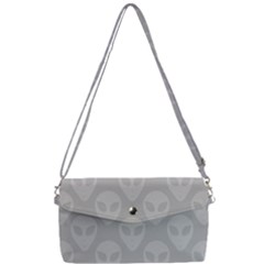 Grey Aliens Ufo Removable Strap Clutch Bag by SpinnyChairDesigns