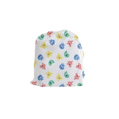 Cute Cartoon Germs Viruses Microbes Drawstring Pouch (small) by SpinnyChairDesigns