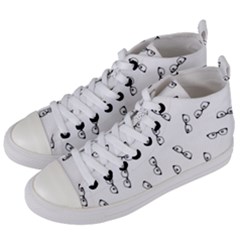 Geek Glasses With Eyes Women s Mid-top Canvas Sneakers by SpinnyChairDesigns