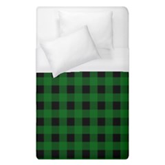Black Dark Green Buffalo Plaid Duvet Cover (single Size) by SpinnyChairDesigns